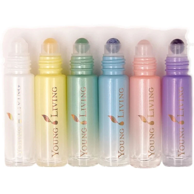 1 pz 10ml portatile colore sfumato colorato olio essenziale profumo di vetro spesso rullo fiala viaggio bottiglia Rollerball ricaricabile