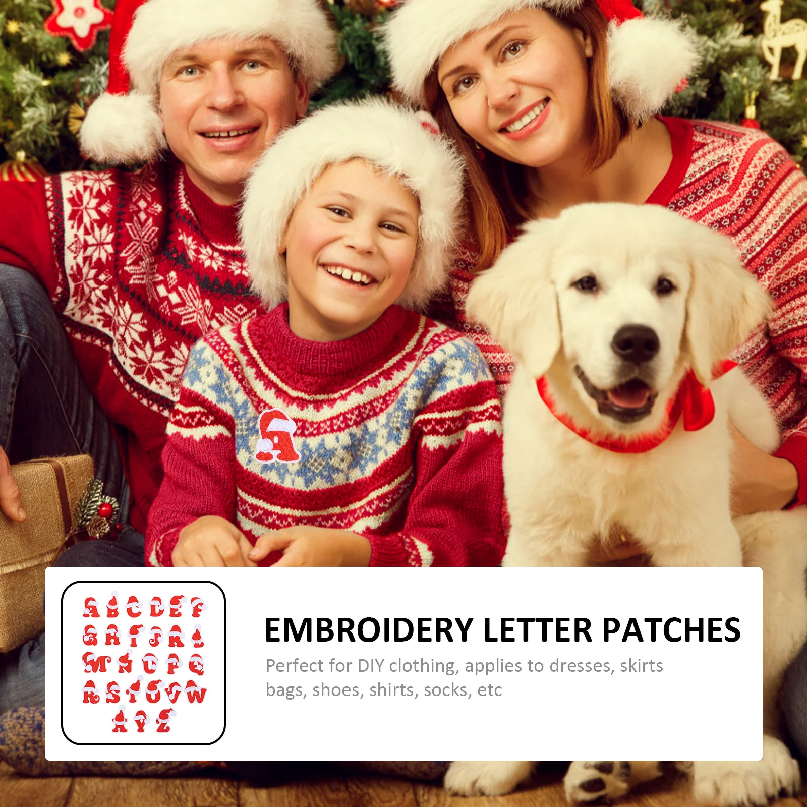 

26Pcs Alphabet Patches Long Lasting Polyester Material Perfect for Dresses Skirts Bags Shoes Christmas Letter Patches