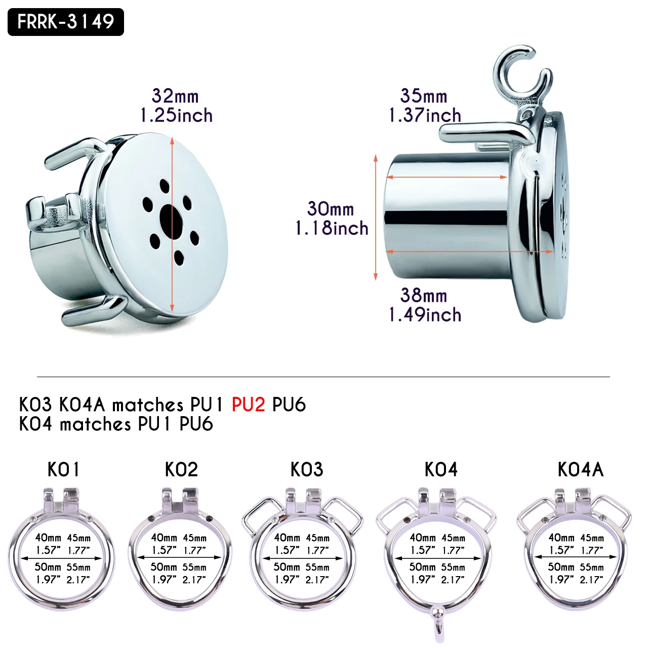 FRRK Metal Negative Chastity Cage ์ ์กฐ๋ Cylinder Inverted Stainless Steel Cocklock Curved Penis Ring BDSM Sex Toys For Sissies