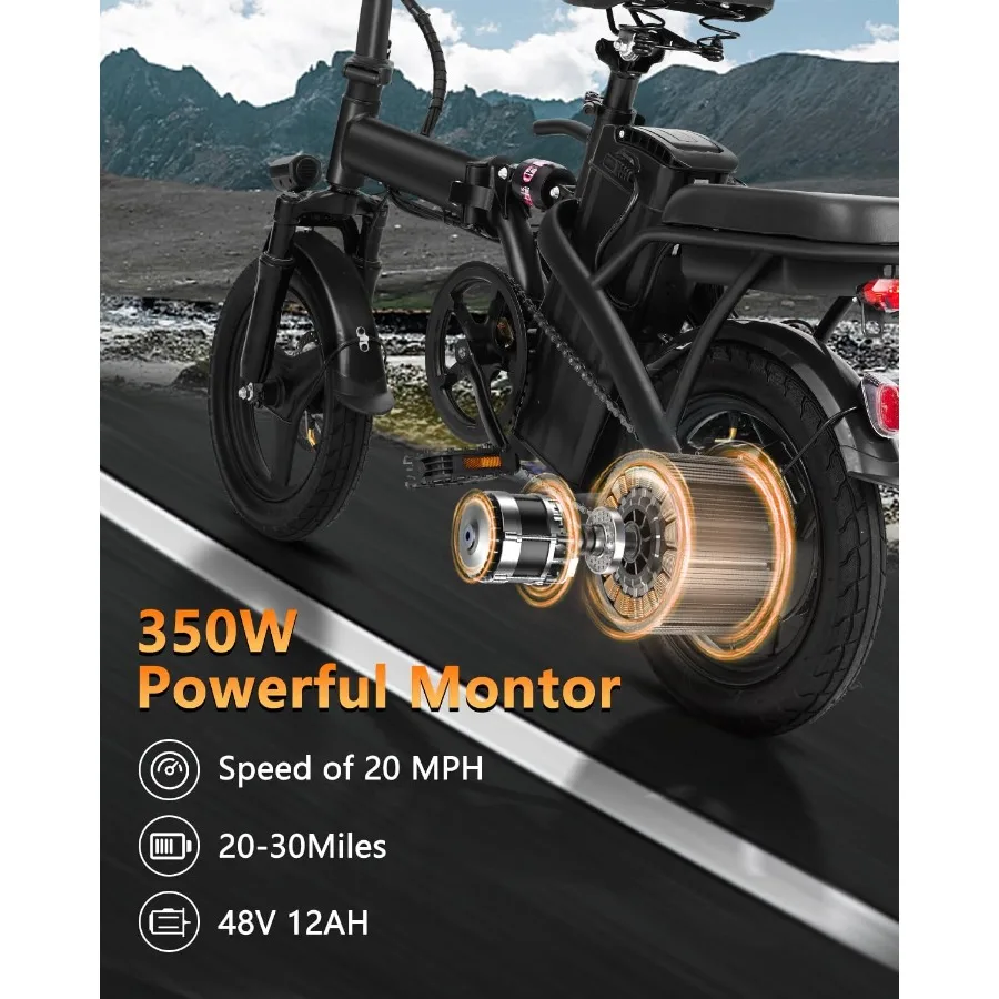 دراجة كهربائية قابلة للطي بمحرك 500 وات وبطارية 576 وات في الساعة للتنقل في الحضري تقدم نطاق يصل إلى 35 ميلًا وشركة السرعة العليا 20 ميل في الساعة