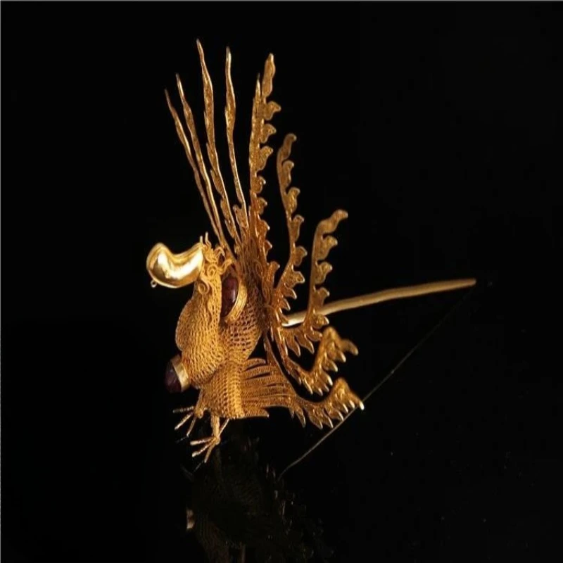 

Silver filigree inlaid Ming Dynasty and Tang Dynasty Hanfu accessories headgear hairpin