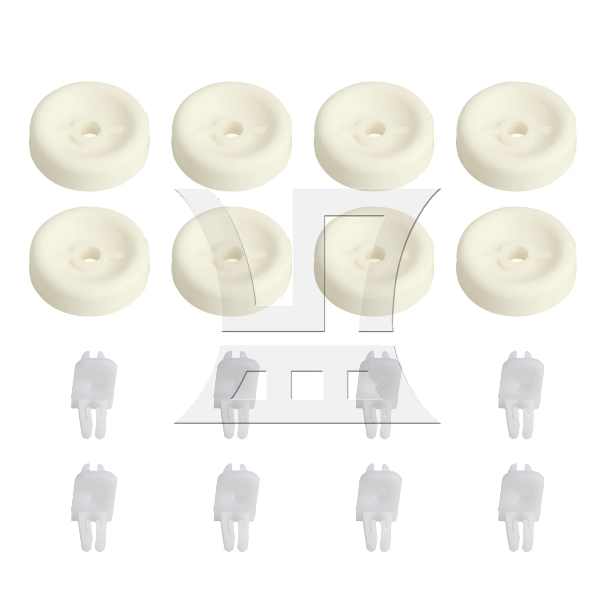 

BQLZR 24x Dishwasher Rack Roller Axle 4.5x1.8cm WD35X21038 Replaces AP5986365