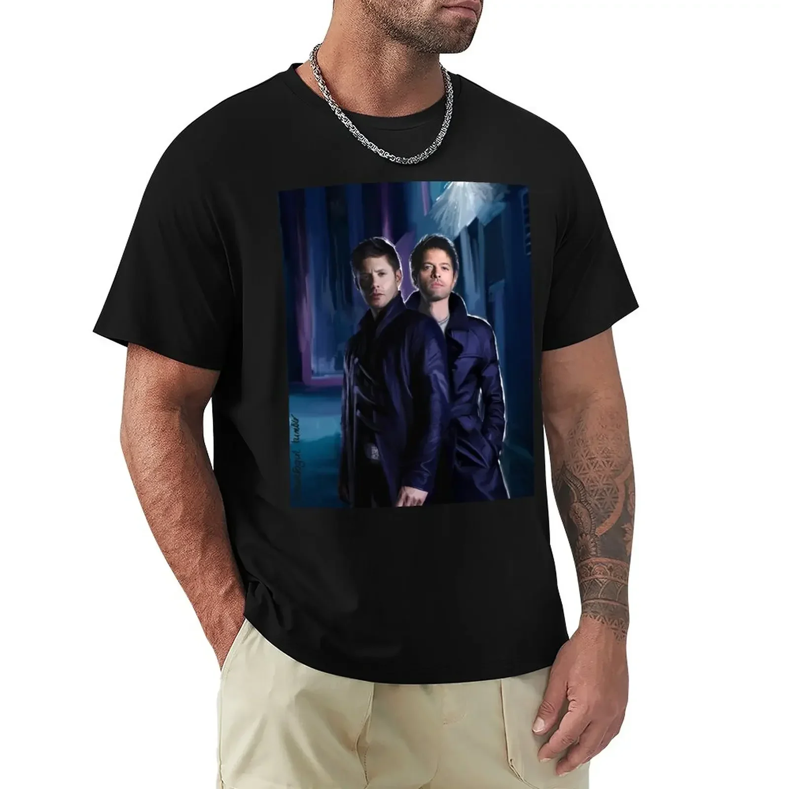 Castiel and Dean Winchester - Dystopia T-Shirt anime clothes vintage sports fans mens funny t shirts