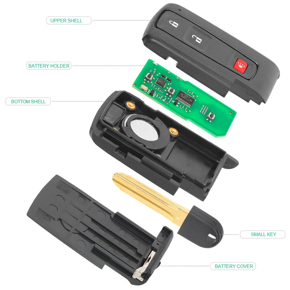 DIYKEY Inteligentny kluczyk zdalnego sterowania ASK 312 MHz do Toyota Prius 2004 2005 2006 2007 2008 2009 - FCC: M0ZB31EG 0030 Płytka P/N: