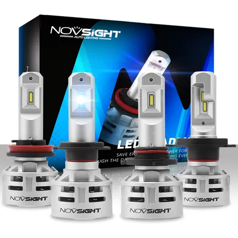 NOVSIGHT-H7 LED H4 led H11 HB3 9005 HB4 9006 자동차 LED 헤드 라이트 전구, 60W 10000LM 자동차 헤드 램프 안개등 12V 24V