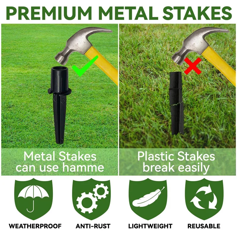 

AA76-Metal Replacement Stakes For Solar Lights Outdoor,Solar Pathway Lights Spike Replacer, Outdoor Ground Stakes