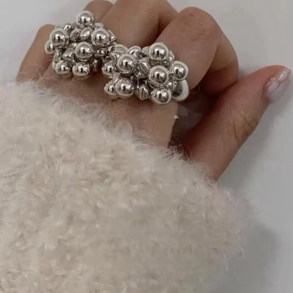 Withered Love Bead Ring, Female Niche, Cold Style, Layered Wearing Index Finger Ring Elegant Party Jewelry Rings Women's Ring