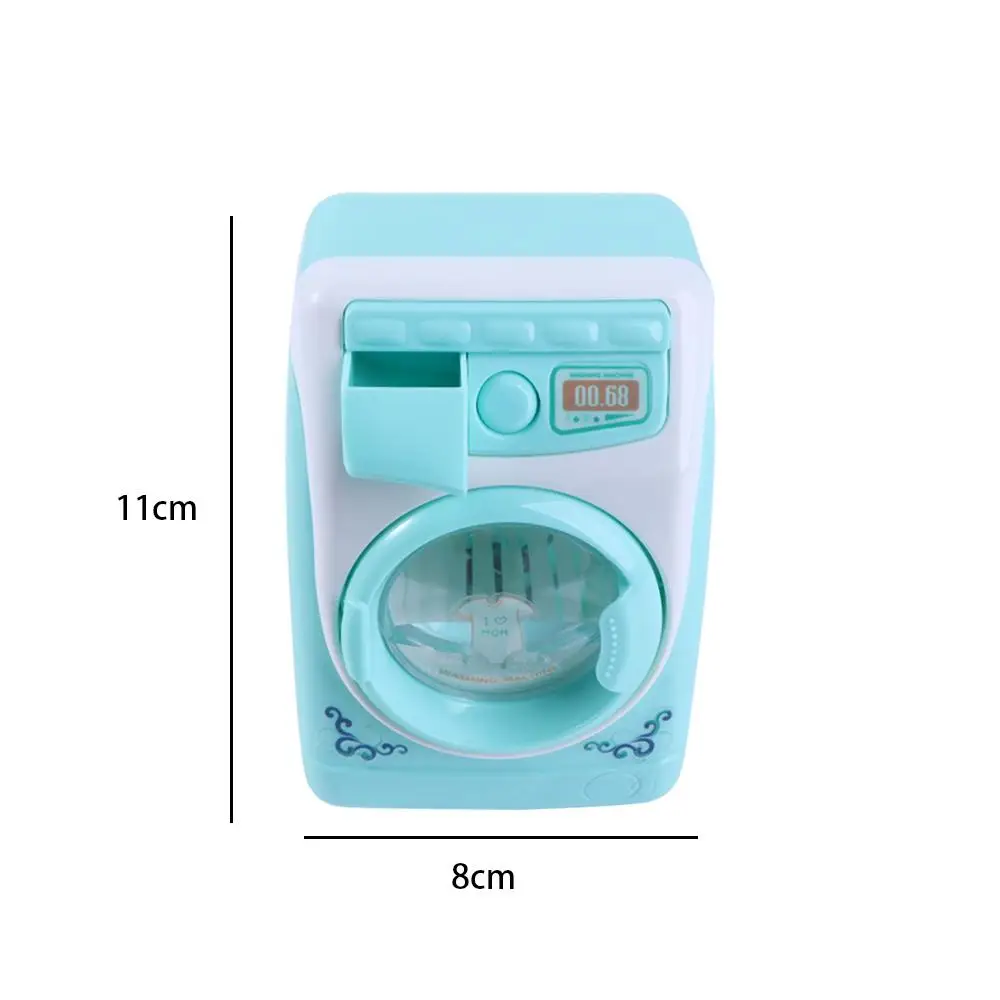 Modelo de maquiagem escova limpador simulação máquina de lavar brinquedos mini máquina de lavar elétrica enchimento água mini móveis