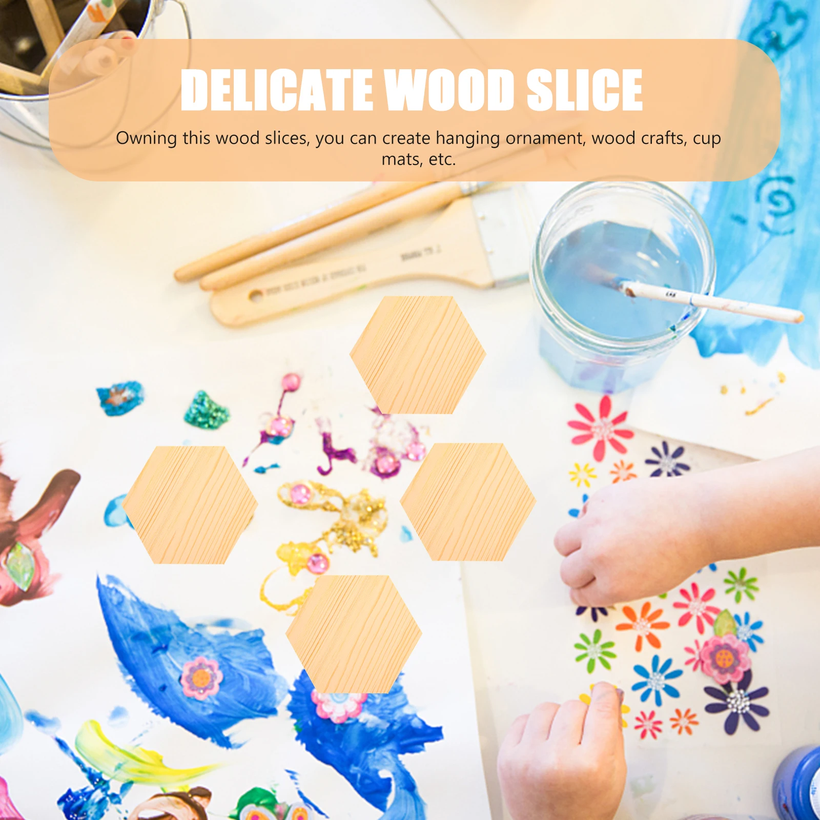 

4pcs Hexagonal Pine Wood Slices 8cm Wide 1 5cm Thick Durable Safe DIY Craft Material Unfinished Wooden Cutouts