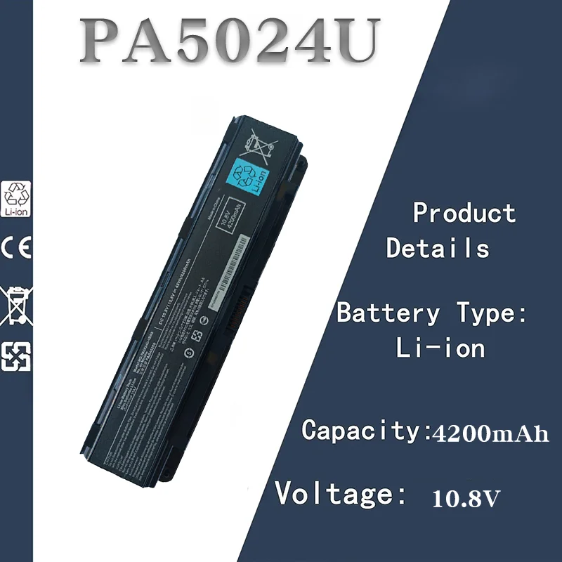 

10.8V 4200mAh Laptop Battery Replacement for Toshiba PA5024U-1BRS | Compatible with C850/C855, L805/L870, M805/M840 Laptops
