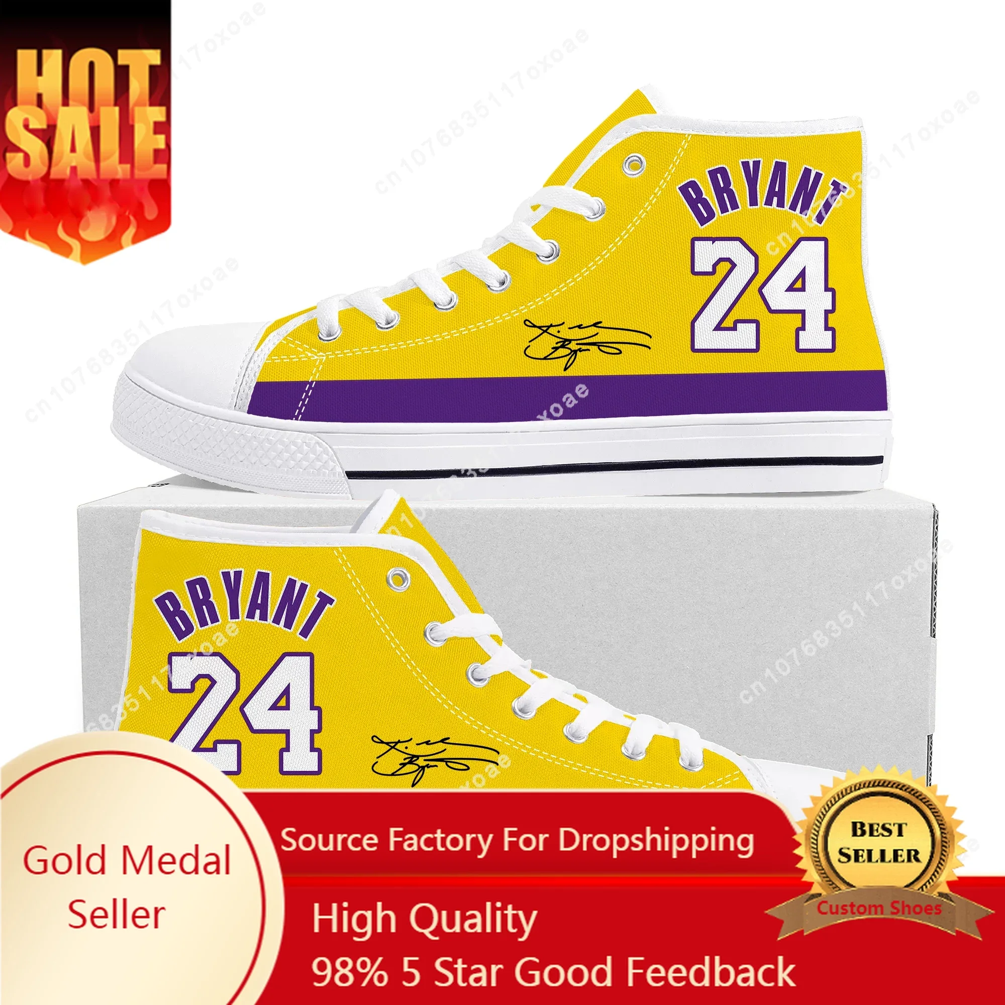 los angeles basketball High Top Sneakers Mens Womens Teenager Black Mamba Bryant NO 24 Canvas Sneaker Casual Shoe Custom Shoes