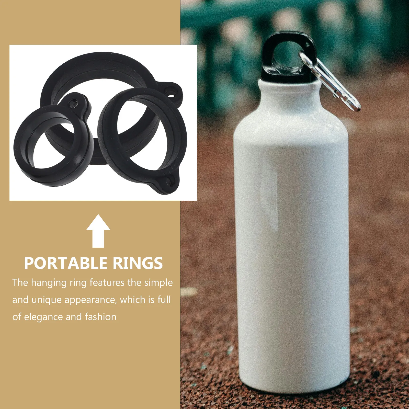 30 Pcs Ring Gadget Lanyard Rings Anti-lost Rubber Belongings Hanging Black Silicone Holder