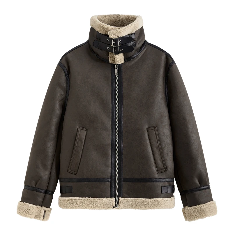 الشتاء سميكة الدافئة أفخم الرجال الملابس عالية الجودة سترة جلدية مريحة مقاومة للرياح Roupas Masculinas سستة سترات #3
