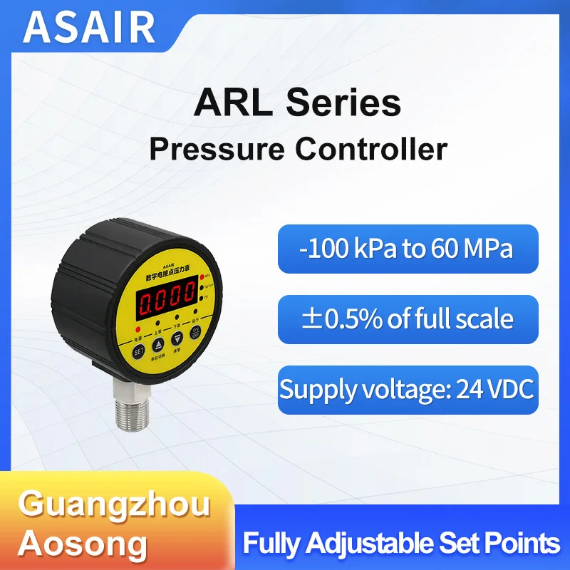 ASAIR ARL Series Digital Display Electric Contact Pressure Gauge Switch Controller High Precision Intelligent