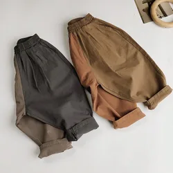 Color Matching Casual Pants Baby Boys Girls Pants Cotton 1-6Yrs Kids Casual Pant Spring Autumn Children Elastic Waist Trousers