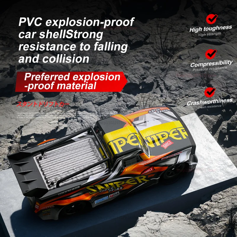 New 4WD RC GTR Drift Car High Speed 30km/h Remote Control Vehicle with 100m Control Range Off-Road Toy Car for Kids Adults Gifts