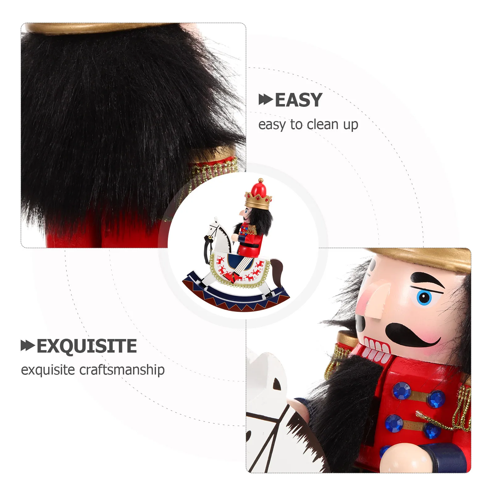 

Xmas Nutcracker Ornament Wood Nutcracker Craft Beautiful Home Office Car Decoration Festive Holiday Decor Christmas Decorations