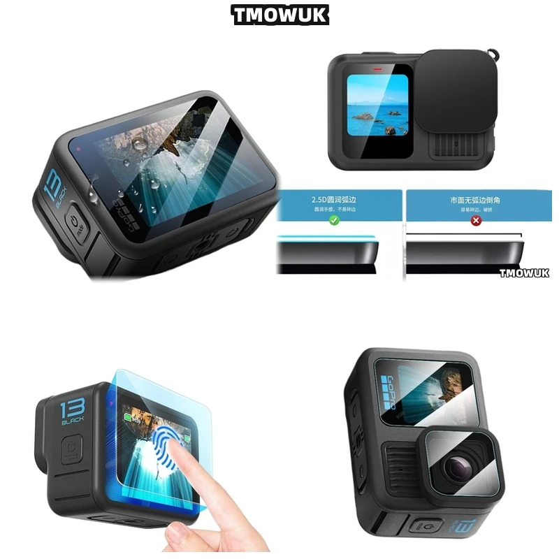 

For GoPro Hero 13 Anti Scratch Privacy Screen Protector - Tempered Glass 9H Full Front & Back Cover