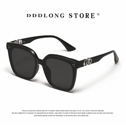 DDDLONG moda Retro kwadratowe okulary przeciwsłoneczne damskie męskie okulary przeciwsłoneczne klasyczny Vintage UV400 na świeżym powietrzu oprawka do okularów przeciwsłonecznych D160