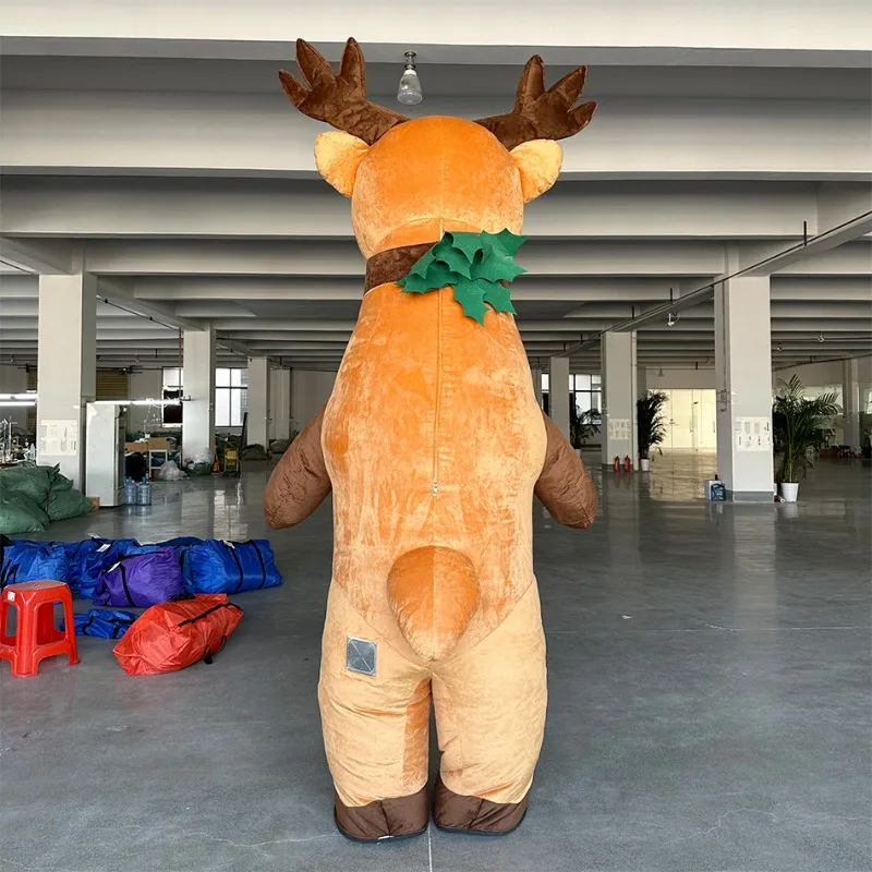 Inflável milu cervos elk mascote traje dos desenhos animados rena explodir andando boneca roupas halloween natal carnaval festa vestido