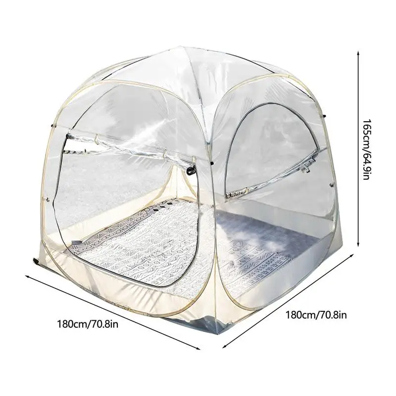 Imagem -06 - Quick Opening Folding Tent para Acampamento ao ar Livre Tenda Transparente Rainproof Shelter Espessado Pvc Spherical Starry Star Tent