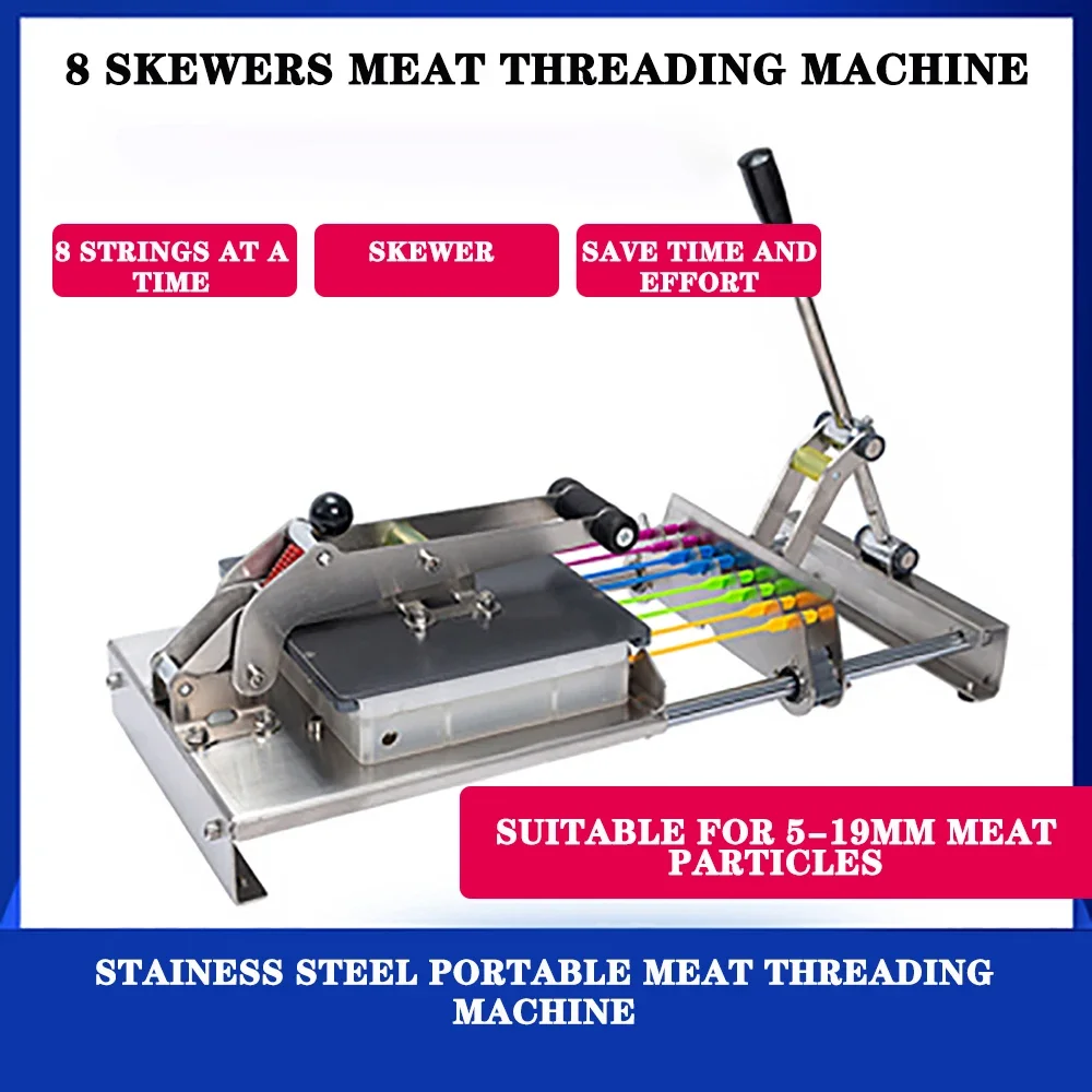 Commercial Multifunctional Barbecue Skewer Threading Machine, Stainless Steel Manual Lamb Skewer Machine