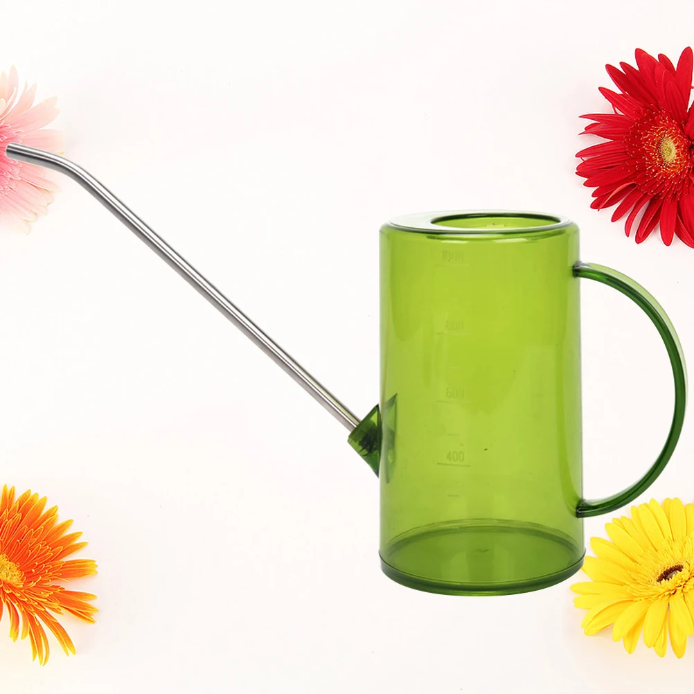 

1000Ml Watering Can Long Mouth Plastic Gardening Tool Ergonomic Handle Semi-Open Design For Indoor Outdoor Plants Durable Green