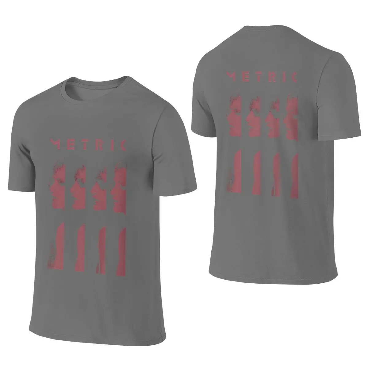 Metric Sliced Red Standard Shoulder Reversible T-shirt Forest-Style Fresh High Cost-Performance T-shirt