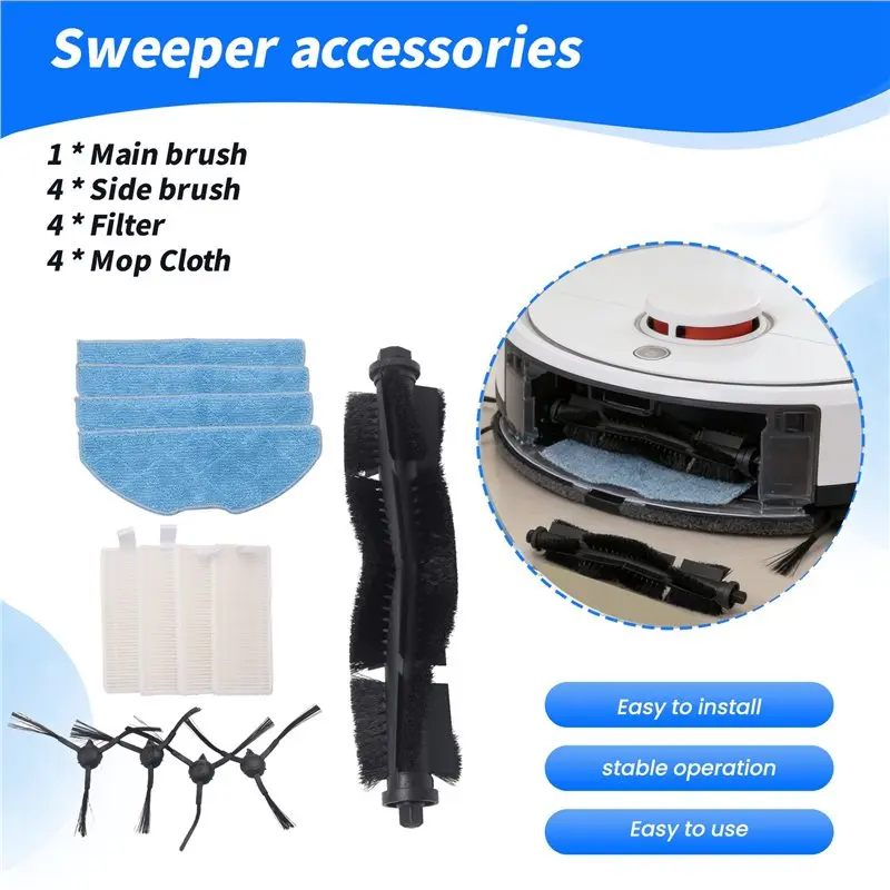 A61I For Honor Choice R2 / R2 Plus Robot Vacuum Main Side Brush HEPA Filter Mop Pad Replacement Accessories