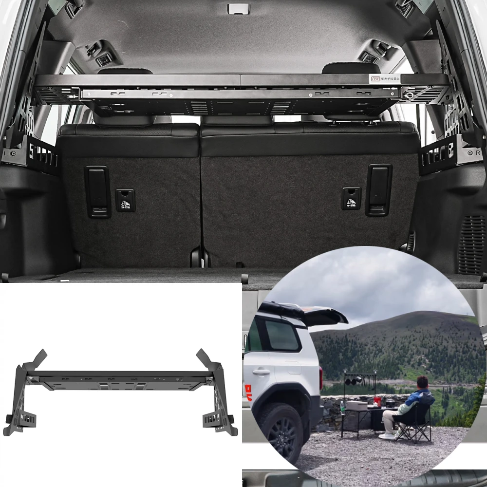 

For Toyota Land Cruiser Prado J250 LC250 2024 2025 Trunk Shelf Cargo Storage Molle Panel & Camping Table