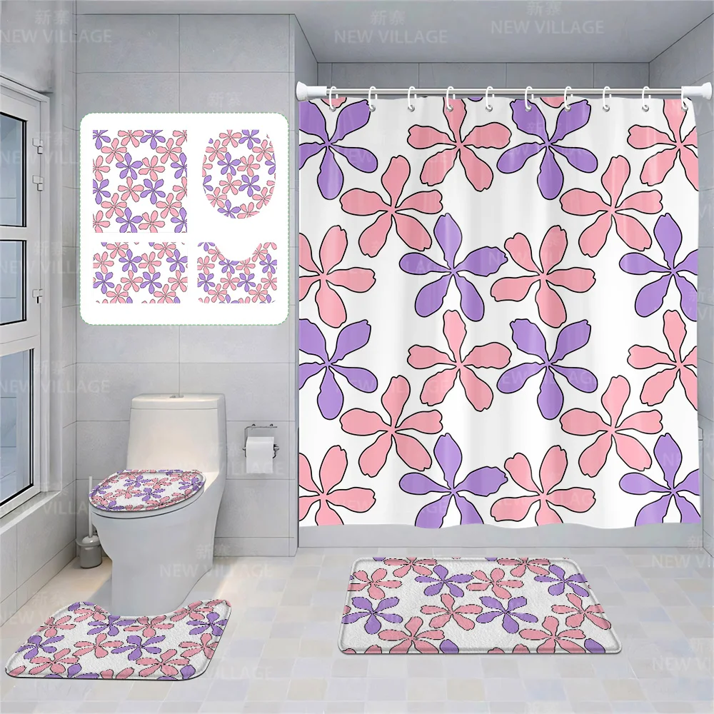 

Шторы для домашнего душа, декоративные водонепроницаемые тканевые Нескользящие коврики для ванной, занавески с поглощением воды в современном скандинавском стиле бохо, растения