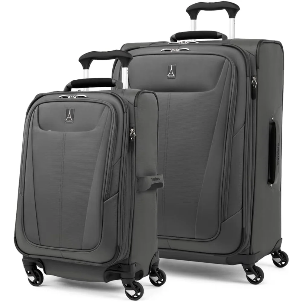 

5 Softside Expandable Luggage with 4 Spinner Wheels, Lightweight Suitcase, Men and Women, Shadow Grey