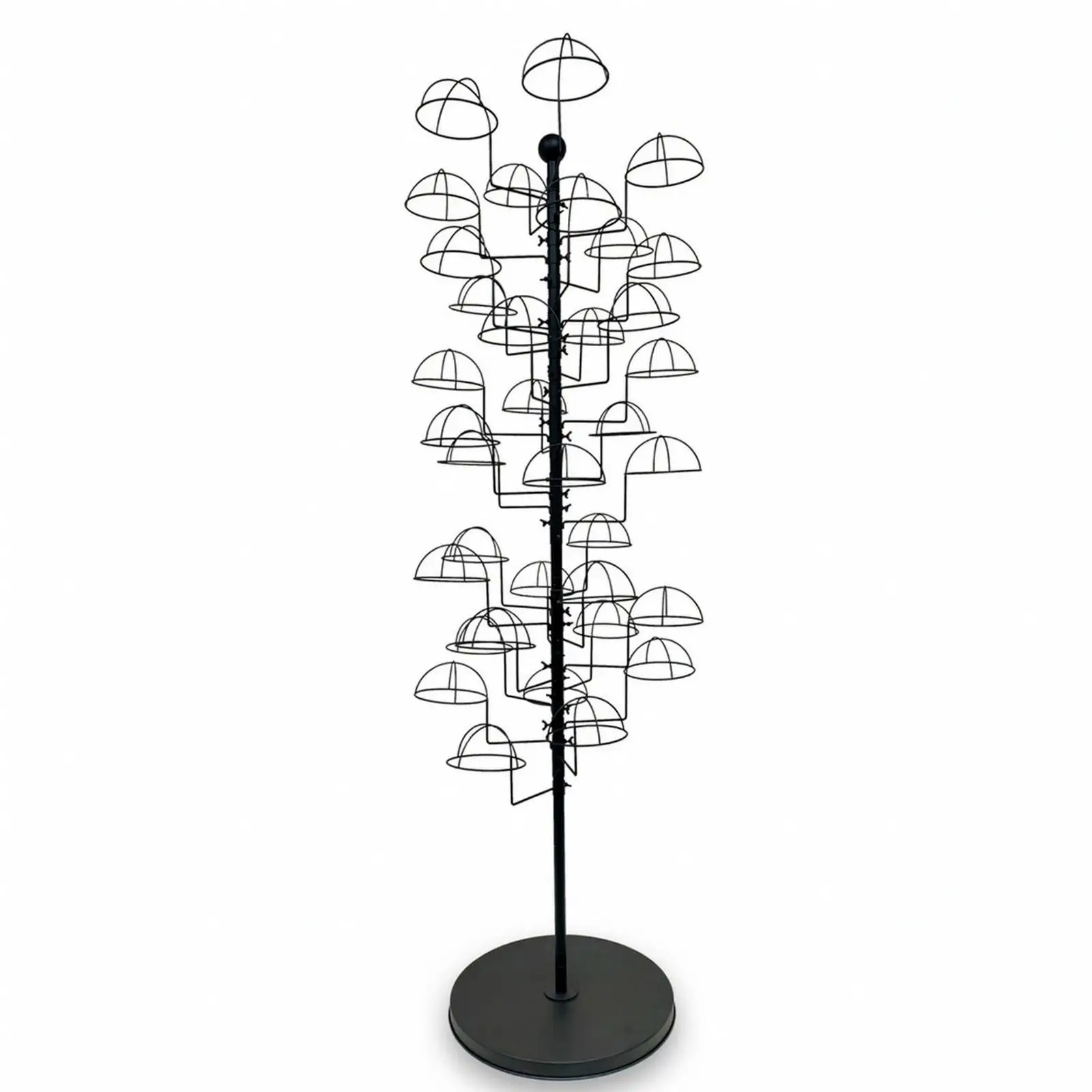 Upright Hat Storage Rack Iron Wire Display Stand with Weighted Base for Shop Showcase