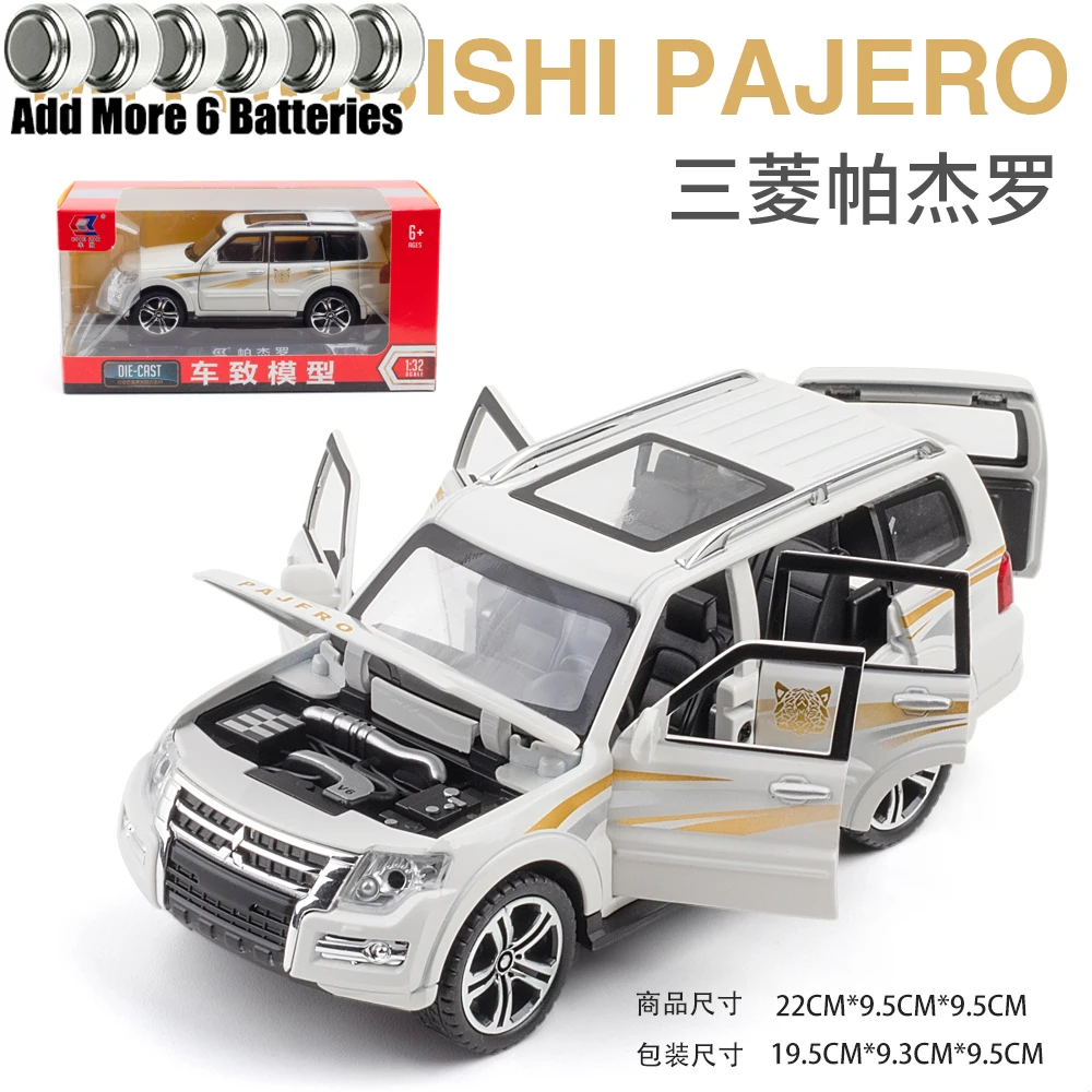1:32 Mitsubishi Pajero Diecast Alloy Car Model with Sound & Light