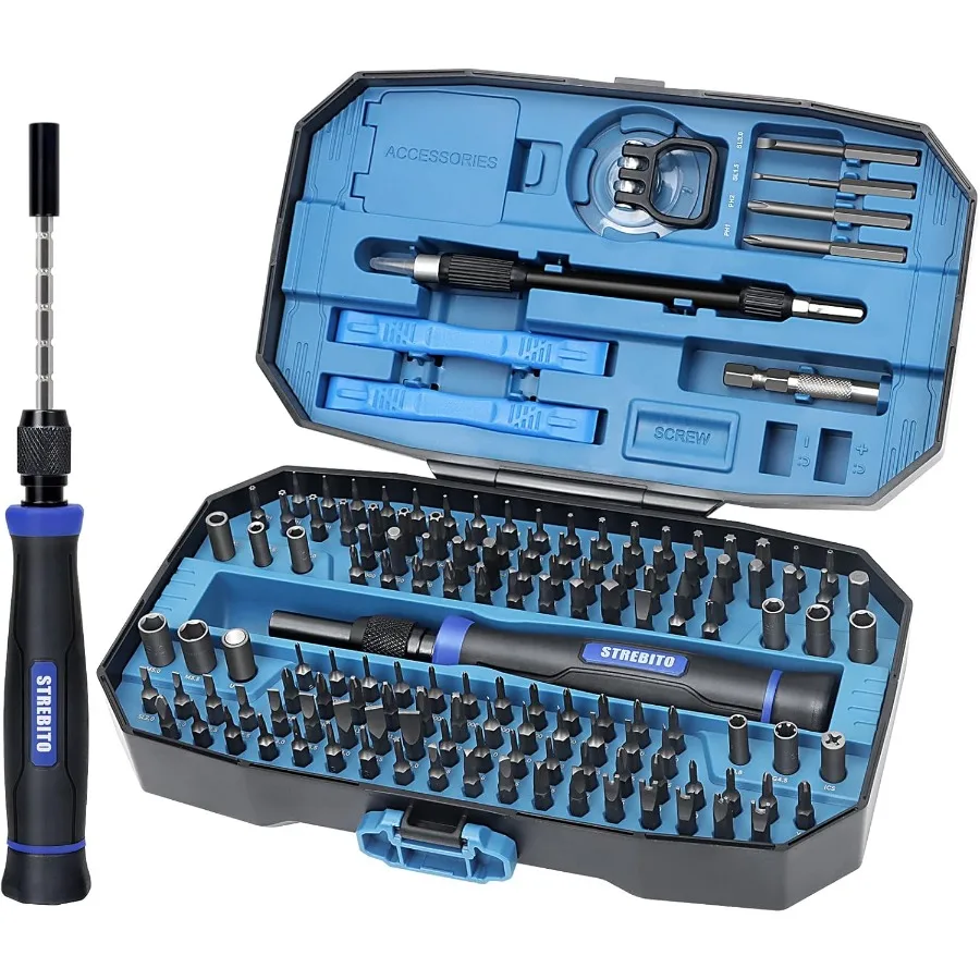 153in1 Precision Screwdriver Set with Magnetic Tips and Compact Storage Case for Electronic Repair Tasks Including Computer Lap