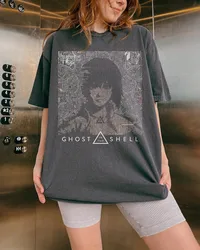 The Ghost In The Shell Anime Crewneck T-shirt, Motoko Kusanagi Anime Tee Shirt