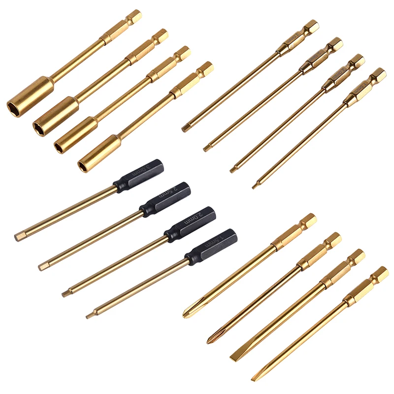 4PC Hex Wrench Electric Screwdriver Tools 1.5/2.0/2.5/3.0mm Bit 4.0/5.5/7.0/8.0 Socket For RC Model Electronic Devices DIY Plane