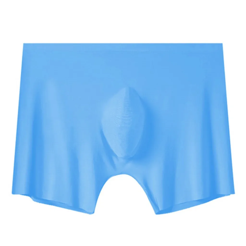 

Mens Sexy Ice Silk Boxers Seamless Breathable Briefs Underwear Solid Color Arrow Shorts Panties Soft Cozy Underpants Intimates