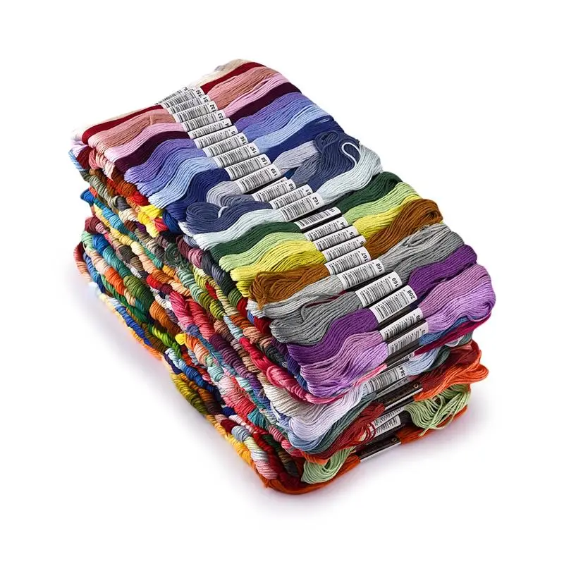 Ścieg krzyżykowy bawełniana haftowana nić nici do szycia Skeins Craft nie powtórzyć 24/50/100/150/200/250/447 sztuk 8 M na gałąź