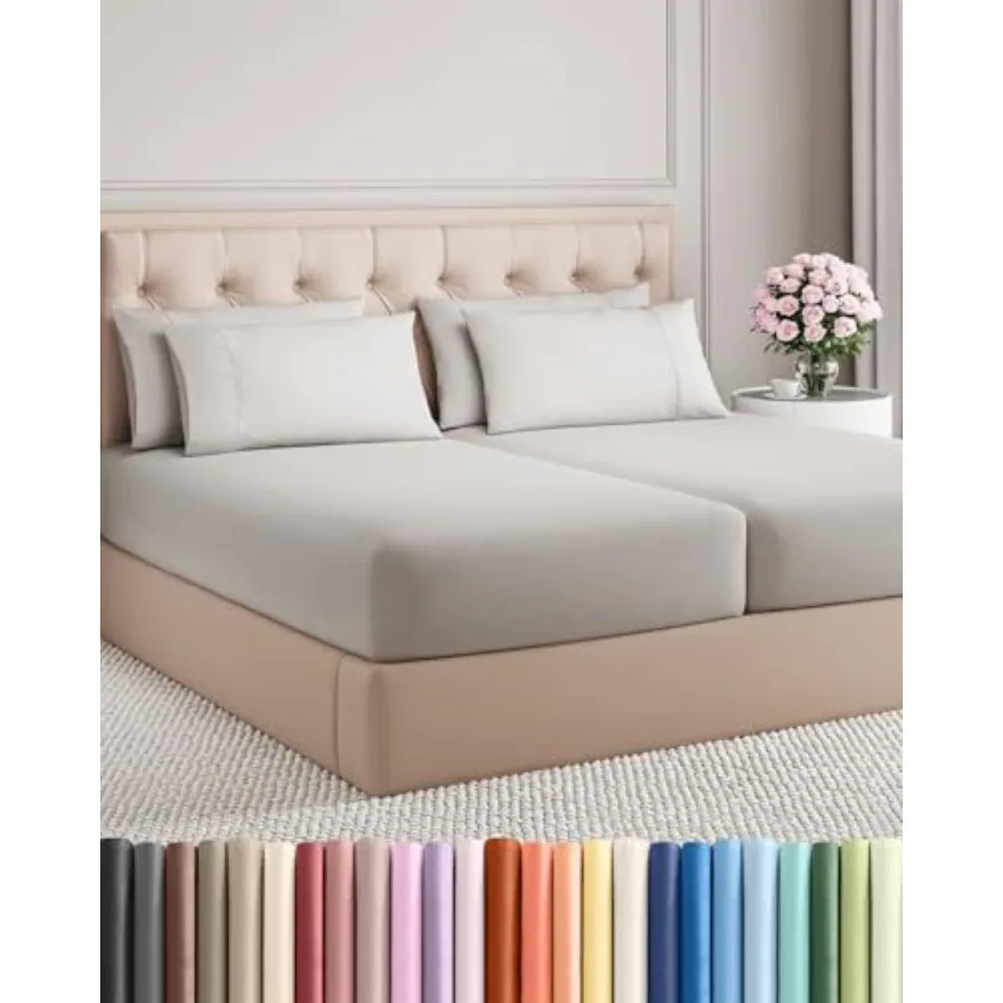 

7 Pcs Sheet Set - Comfy Breathable and Cooling - Soft Hotel Luxury Bedding for Women Men Teens and - 1 Flat and 2 Fitted Sheets