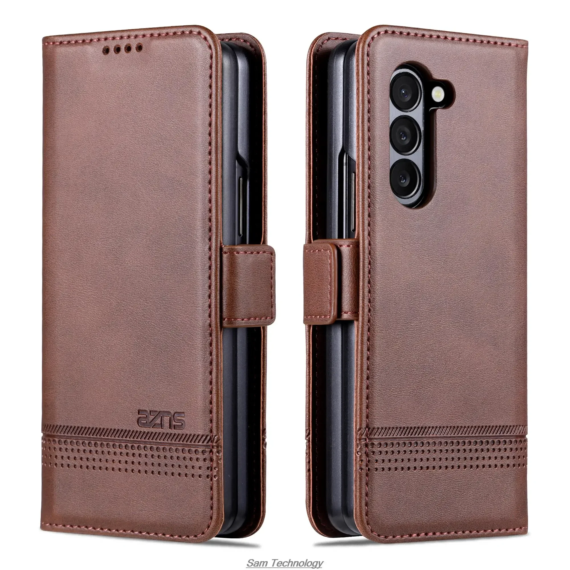 

Deluxe Magnetic Adsorption Leather Fitted Case for Samsung Galaxy Z Fold5 / Z Fold 5 5G Flip Cover Protective Case Fundas Coque