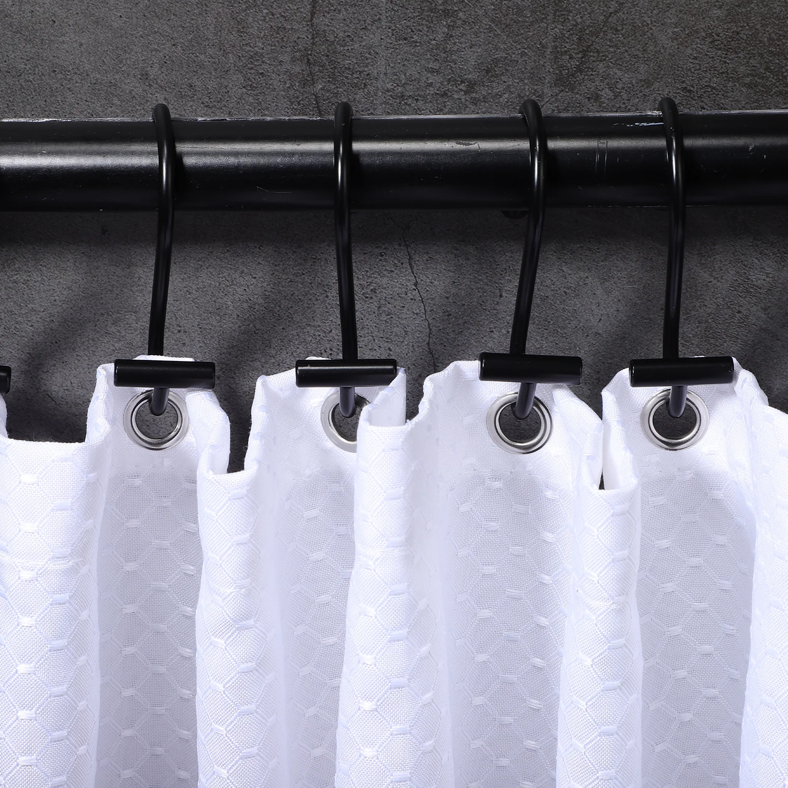 12 قطعة خطاف دش حديدي تصميم أنيق متعدد الاستخدامات يستخدم عمر طويل سهل التركيب ستائر الحمام أصحاب الستار عوائق #1