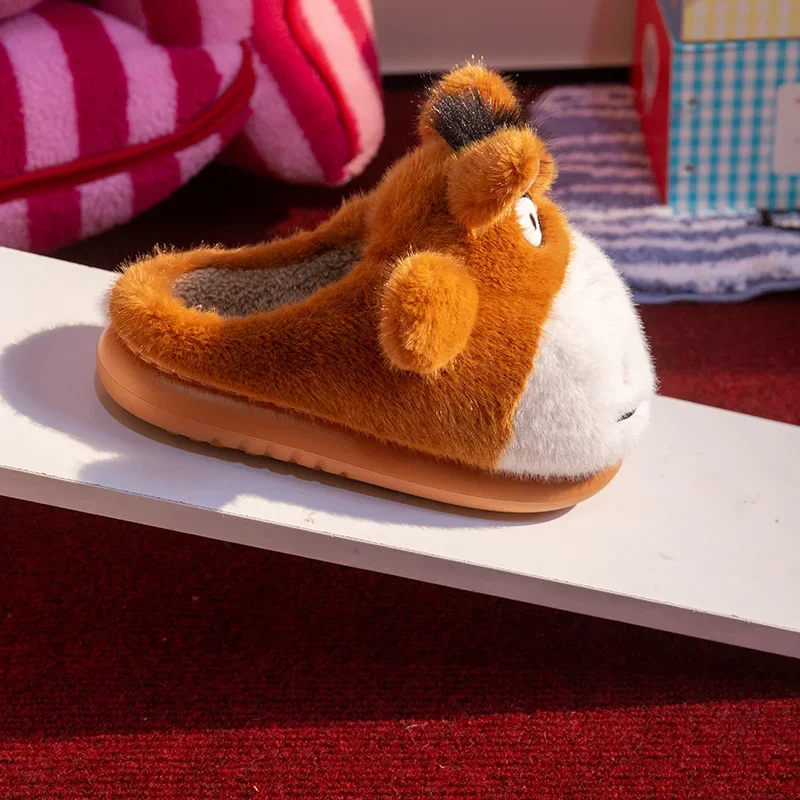 ZUOFU Unisex Niedliche Cartoon-Esel-Plüschpantoffeln, Winter Dicke Sohle Flauschig Warm Rutschfest Indoor Hausschuhe für Paare – Detail 8