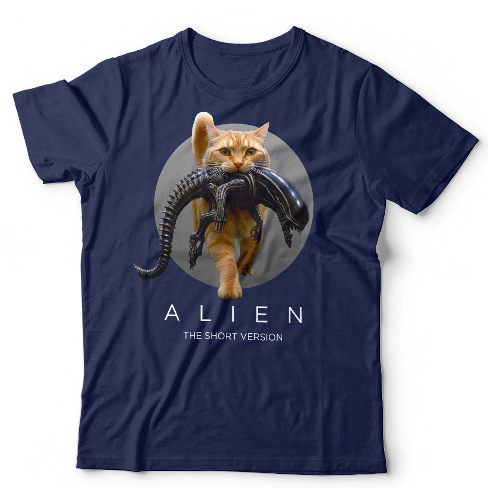 Alien-T-Shirt für Männer und Frauen, Kurzes und lustiges Sci-Fi-Horrorfilm-T-Shirt, Bedrucktes T-Shirt für Katzenliebhaber, Modisch