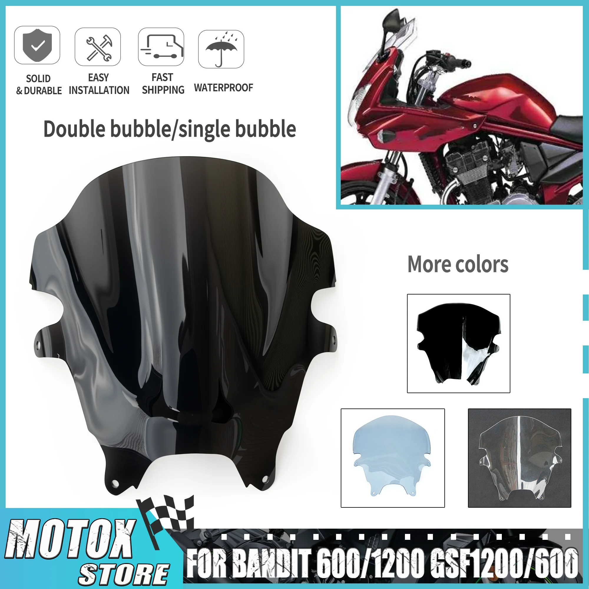 Racing Windshield Fit for Suzuki Bandit 1200 600 GSF1200 2001 - 2005 GSF600 2000 - 2005 2002 2003 2004 Windscreen Deflectors