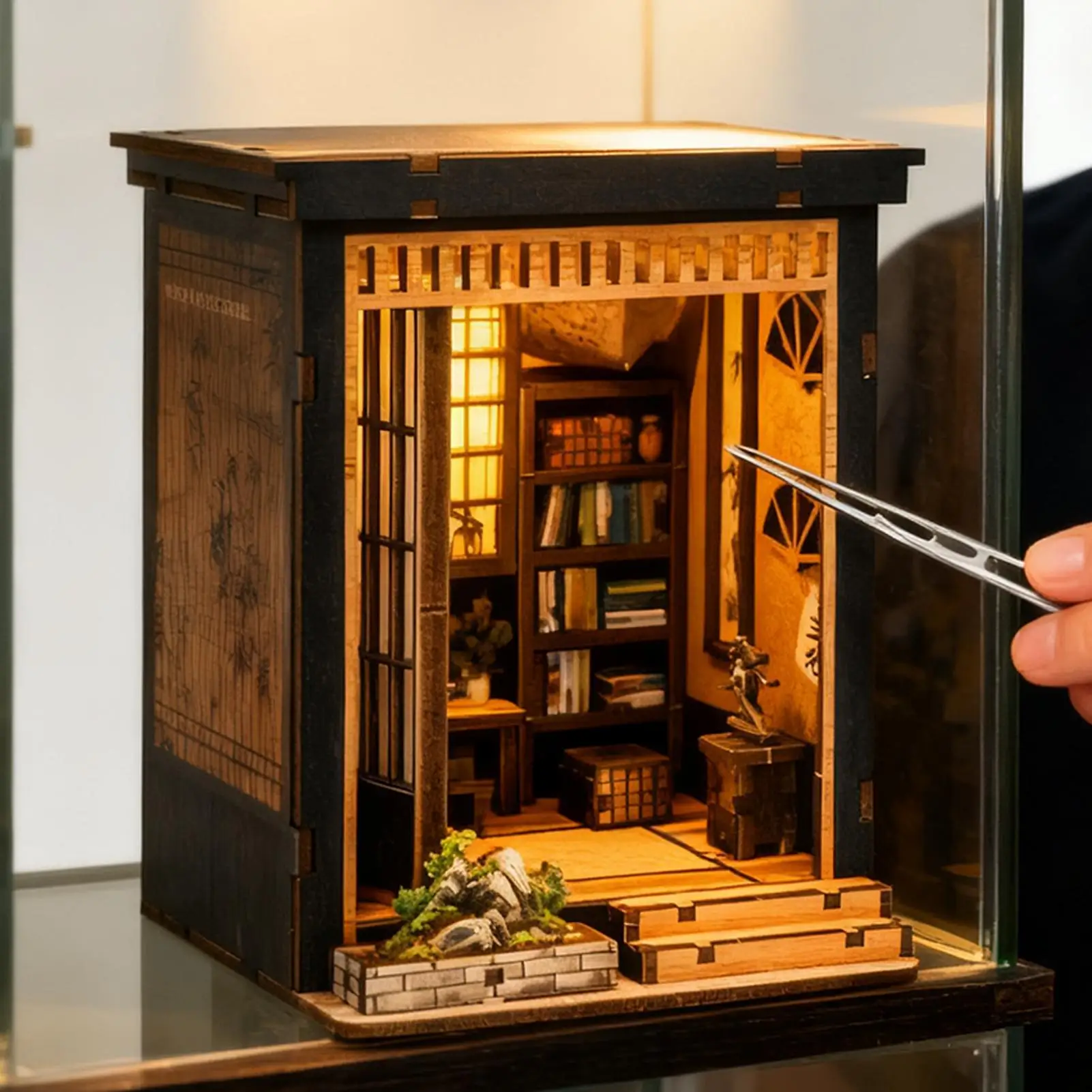 

Mini House Building Kit Wood Japanese Style Desk Decoration Mini Doll House Set For Adults Collectors Holiday Birthday Family