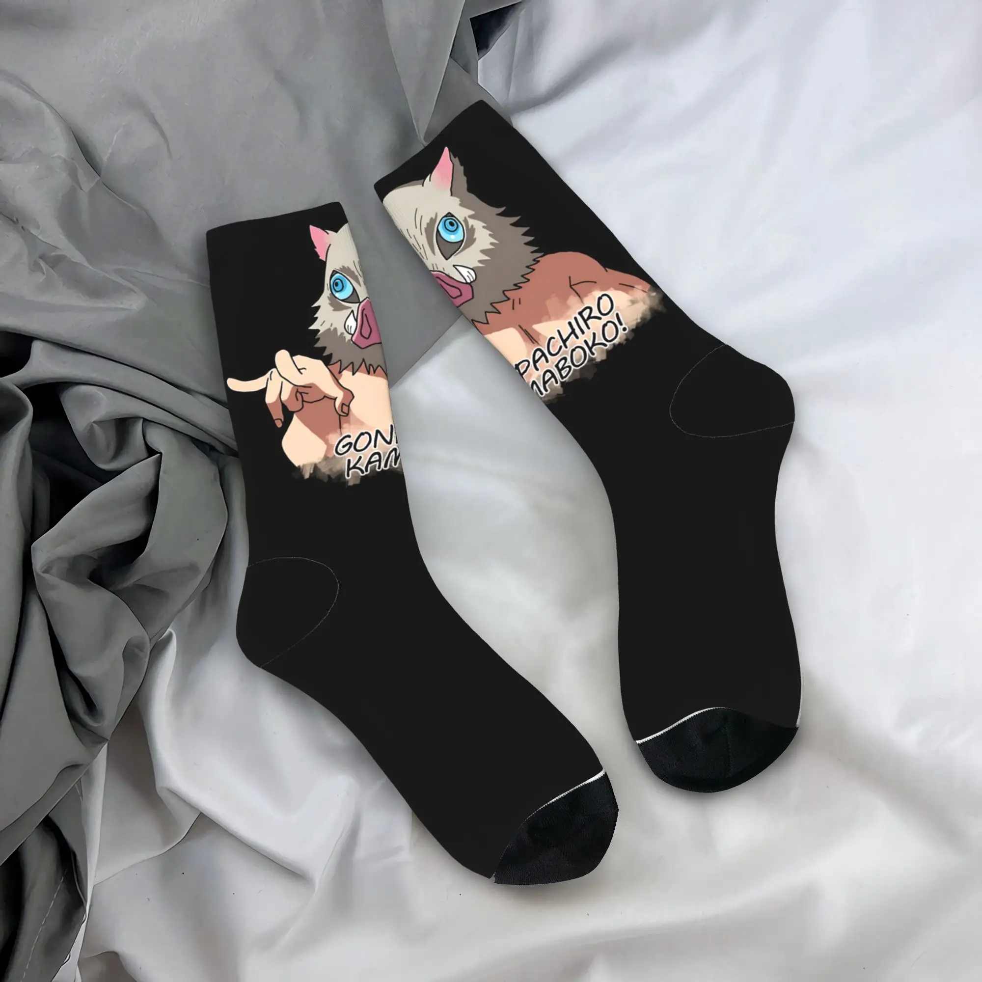 Inosuke Socks Anime Character Graphic Stockings Anti-Slip Men's Socks Quality Winter Korean Outdoor Sports Socks
