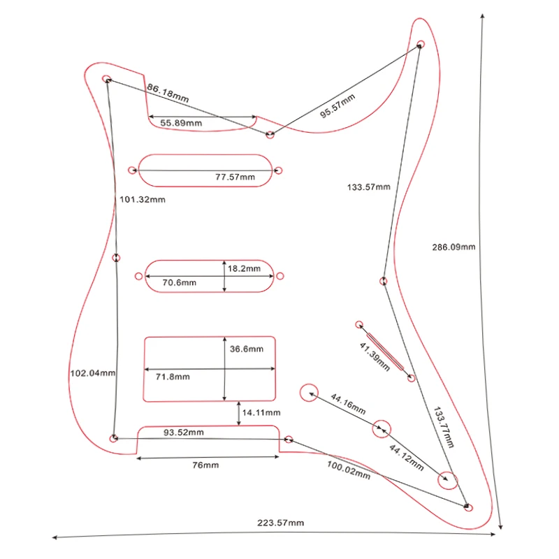 Pleroo Custom Guitar Parts For US57 Year 8 Screw Holes Strat Guitar Pickguard With Bridge HSS PAF Humbucker Single Scratch Plate