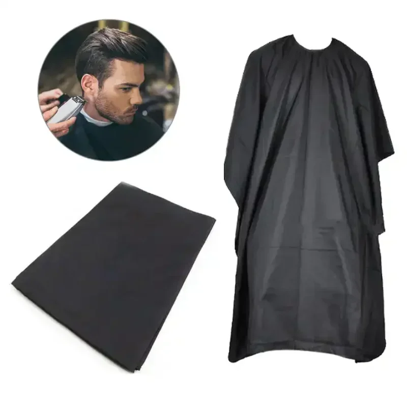 Impermeável cabelo corte cabo, salão cabeleireiro, vestido de pano cabeleireiro, antiestático barbeiro avental, corte de cabelo Capes, preto