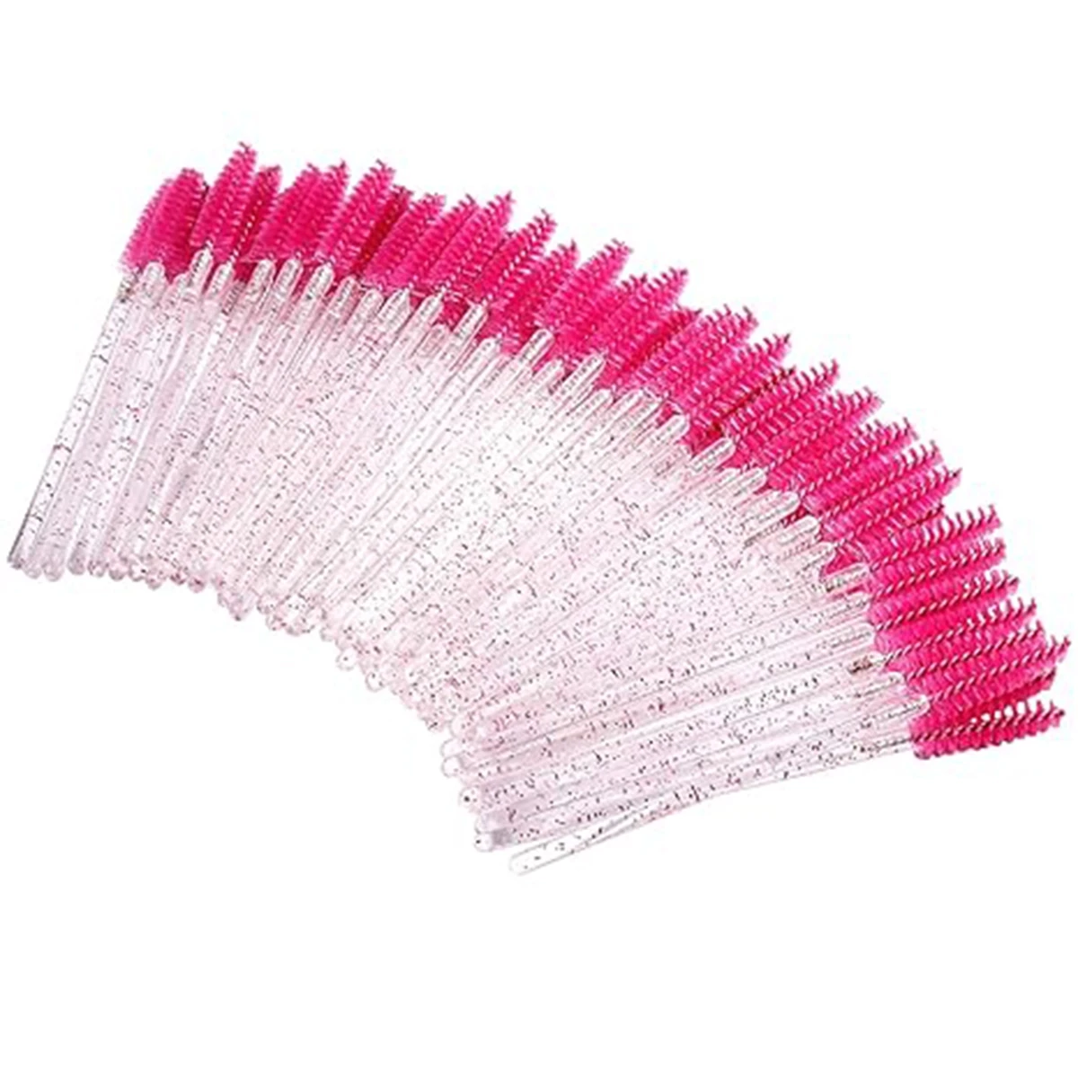 8 bis 98 Stück Rosen-Einweg-Mascara-Stäbe, glitzernde Wimpernbürste mit klarem Griff, Spoolie-Wimpernwerkzeuge für Make-up und Schönheitssalon